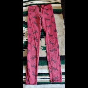 BDG Red Jeans with Horse Print